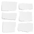 Set of paper different shapes tears placed on white background Royalty Free Stock Photo