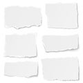 Set of paper different shapes tears placed on white background Royalty Free Stock Photo