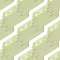 Set of Paper Dollars Seamless Pattern