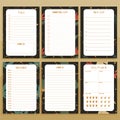 Set of paper notes print concept templates.