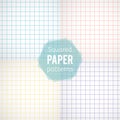 Set: paper patterns. Squared papers in different colors. Vector illustration