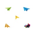Set Paper plane logo vector illustration Royalty Free Stock Photo