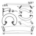 Banners Scrolls and Ribbons Set Royalty Free Stock Photo