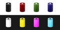 Set Paper towel roll icon isolated on black and white background. Vector Illustration Royalty Free Stock Photo