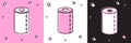 Set Paper towel roll icon isolated on pink and white, black background. Vector Illustration Royalty Free Stock Photo