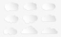 Set paper white clouds. vector for stock Royalty Free Stock Photo