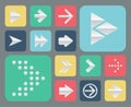 Set of papper arrow icons