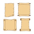Set of parchment scroll icons