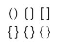 Set of Parenthesis or Bracket Symbols. Line and frame for typography and punctuation Royalty Free Stock Photo