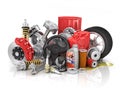 Set of parts of car. Royalty Free Stock Photo