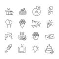 Set of party icon. Birthday party concept isolated on white background Royalty Free Stock Photo