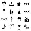 Set of party icons, vector illustration Royalty Free Stock Photo