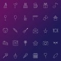 Set of party icons. Vector illustration decorative design