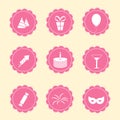 Set of party icons Royalty Free Stock Photo