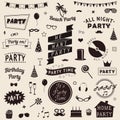 Set of party icons Vector signs and symbols templates for your design