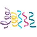 Set of party streamers. Carnival serpentine