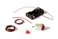 A set of passive electronic components for a simple battery powered circuit assembly