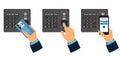 Set of password and fingerprint security device at office or home door