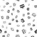 Set Password protection, Folder with password, Browser shield and Eye scan on seamless pattern. Vector