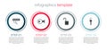 Set Password protection, Key, Open padlock and Unlocked key. Business infographic template. Vector