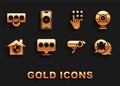 Set Password protection, Security camera, System bug, House under, and Smartphone icon. Vector Royalty Free Stock Photo