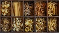 A set of pasta in a box
