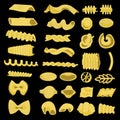 Set of pasta shapes