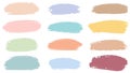 Set of pastel colorful watercolor brush isolate on white, vector Royalty Free Stock Photo