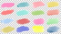 Set of pastel colorful watercolor brush isolate on white, vector Royalty Free Stock Photo