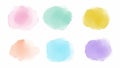 Set of pastel colorful watercolor brush isolate on white, vector Royalty Free Stock Photo