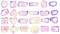 Set of pastel colorful watercolor brush isolate on white, vector Royalty Free Stock Photo