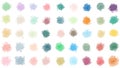 Set of pastel colorful watercolor brush isolate on white, vector Royalty Free Stock Photo