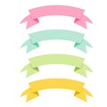 Set of pastel colors ribbons or banners Royalty Free Stock Photo