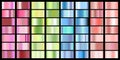 Set Pastel gradient Chrome color foil texture background.