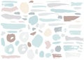 Set of pastel hand drawn grunge elements, geometrical shapes