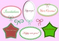 Set of pastel pink frames of various shapes oval and star and bows Royalty Free Stock Photo