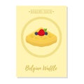 Set of pastry poster, banner for sale of belgian waffle. Promo,