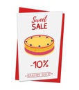 Set of pastry poster, banner for sale of jelly cake. Promo, adve