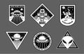 Set patches or sticker on space topic