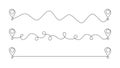 Set of paths between two points from direct to curve and chaotic ways in Continuous one line drawing. Road to success in