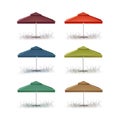 Set of Patio Outdoor Market Cafe Square Parasol