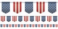 Set of patriotic bunting flags. Straight garland with flags Royalty Free Stock Photo