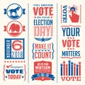 Set of patriotic vector elements to encourage voting