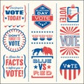 Set of patriotic vector elements to encourage voting