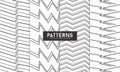 Set of pattern vector collection lines art black and white Royalty Free Stock Photo