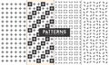 Set of pattern vector collection retro geometric black and white Royalty Free Stock Photo