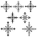 Set of patterns. Crosses. Set of christian crosses. Different styles.