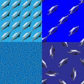 Set patterns fish day on a blue background Royalty Free Stock Photo