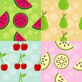 Set of Patterns: Fruit Theme