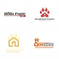 Set of paw home animal logo design Royalty Free Stock Photo